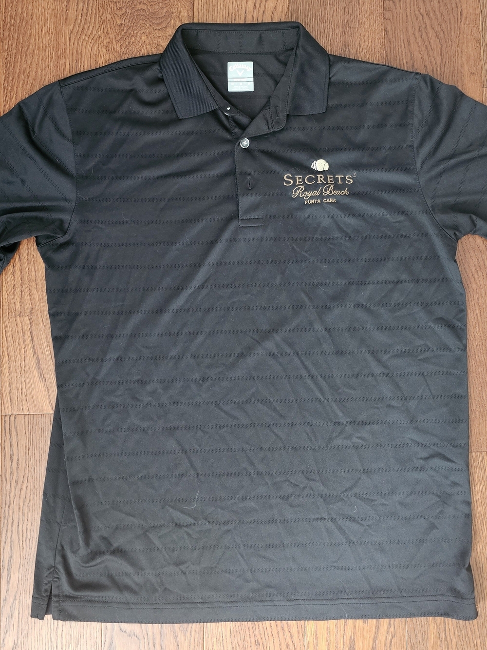Callaway Black Polo with Gold Secrets Royal Beach Logo